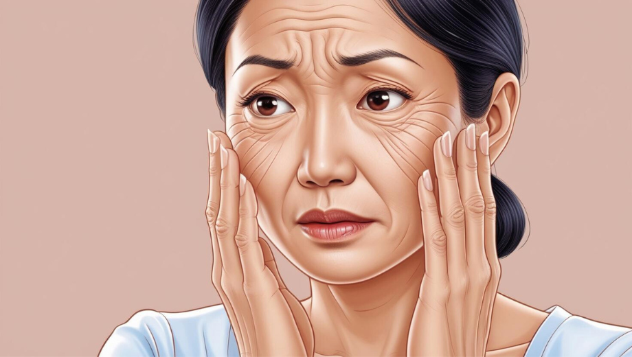 しわに悩む女性